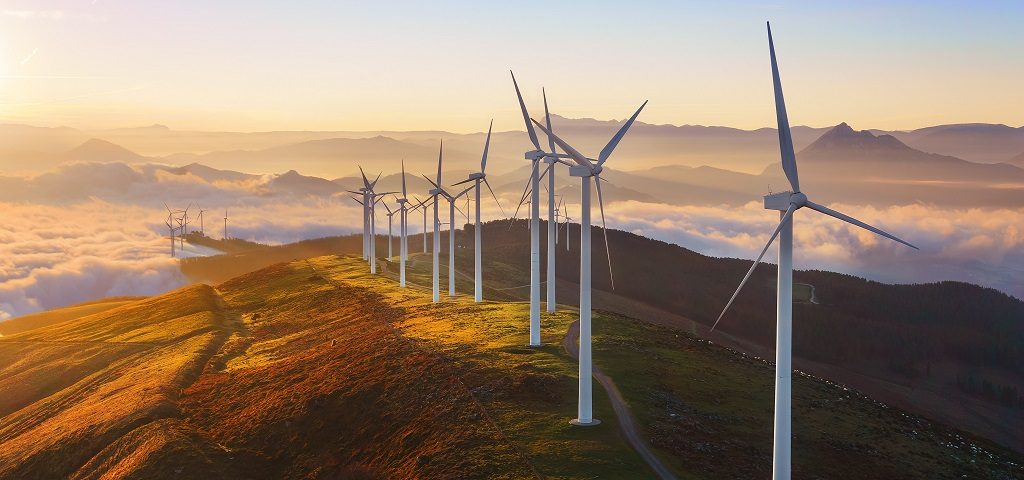wind farm on hill